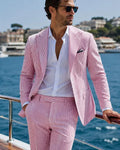 Completo Uomo Elegante Rosa Gessato – Blazer e Pantalone